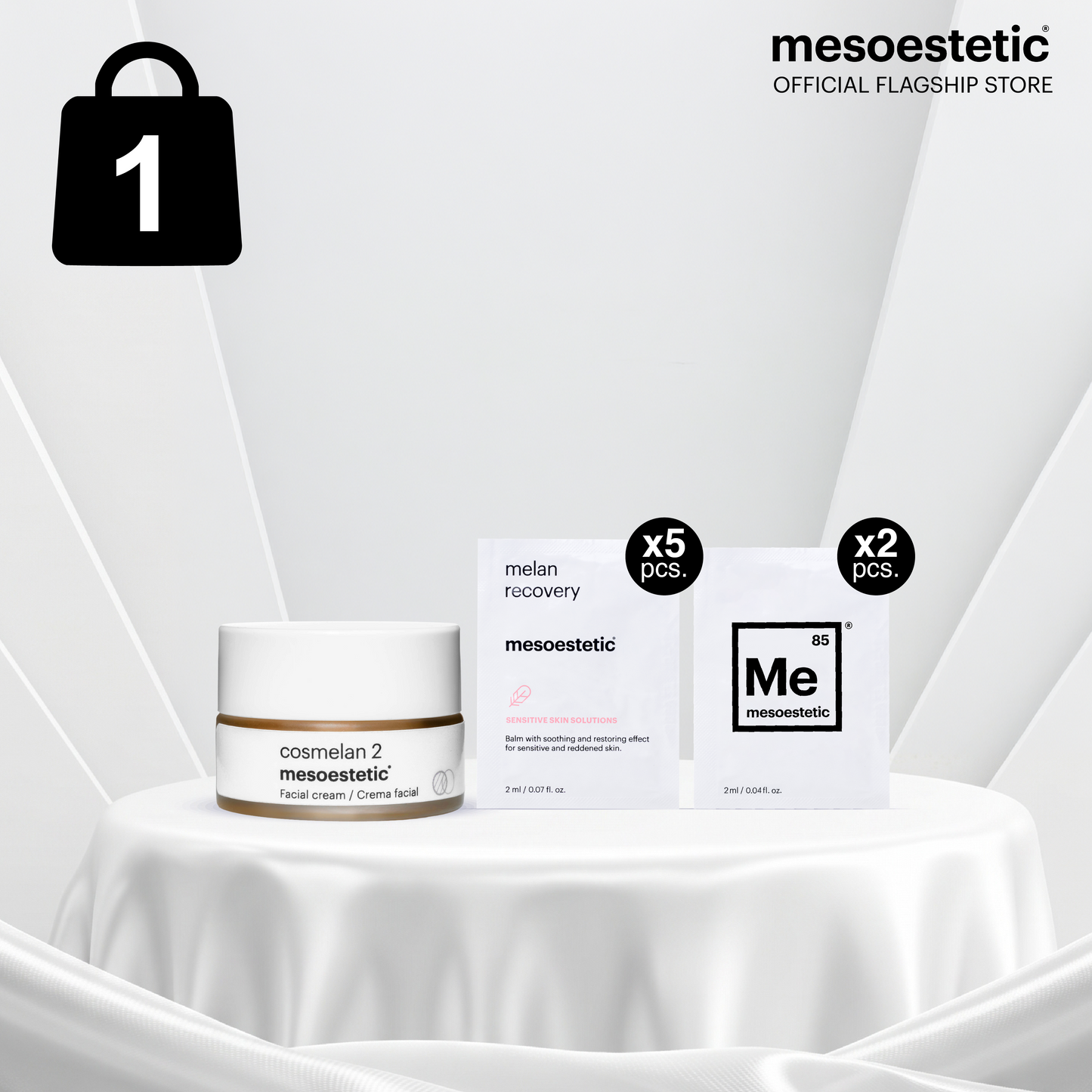cosmelan 2 (5g) x 1 pc. + melan recovery 2ml x 5 pcs. Free tester 2ml (random) 2 pcs.